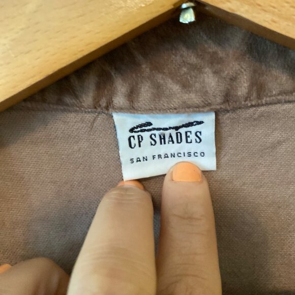 Vintage Women's CP Shades 100% Cotton Tan Button Up Jacket Size Medium - Picture 4 of 5